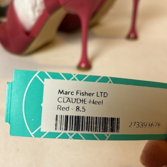 Marc Fisher Claudie Red Buckled Ankle Jelly Strap High Heeled Sandal Sz 8.5 NEW - Picture 7 of 7